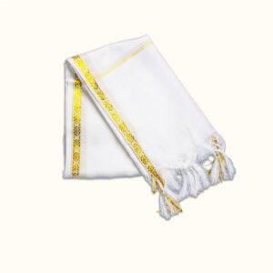White Gold Pooja Dhoti Uparna